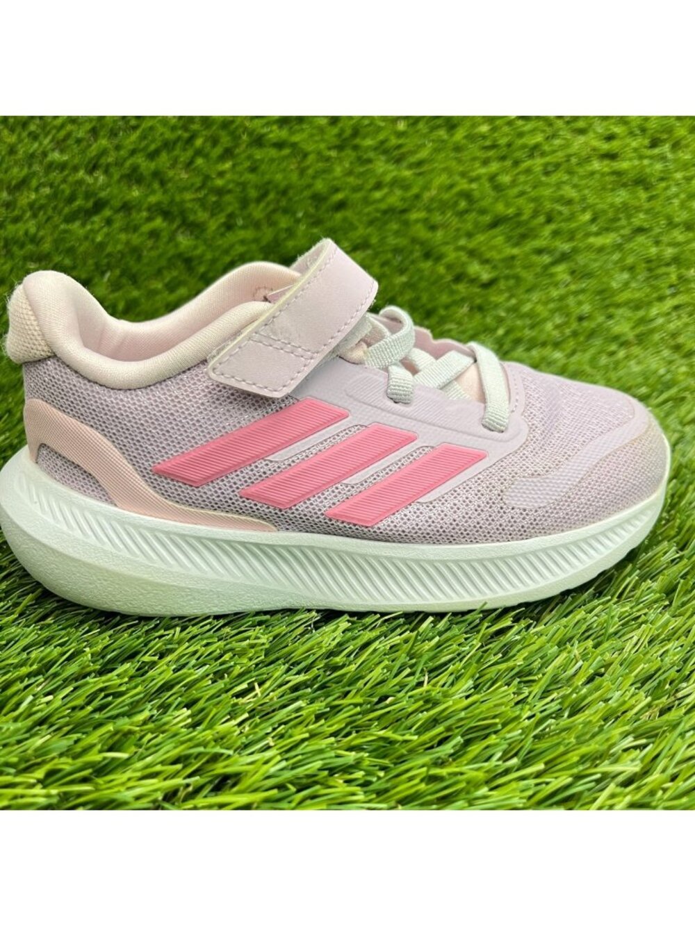 Adidas Runfalcon 5 Girls Size 9K Purple Pink Running Athletic Shoes Sneakers